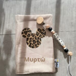 θήκη βιβλιαρίου υγείας με σχέδιο Mickey και όνομα