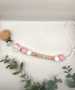 Χειροποίητο Κλιπ Πιπίλας 'Pink Balloon' Με Όνομα