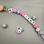 Χειροποίητο Κλιπ Πιπίλας 'Happy Cow' με Όνομα