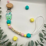 Χειροποίητο Κλιπ Πιπίλας Mint Cup Με Όνομα