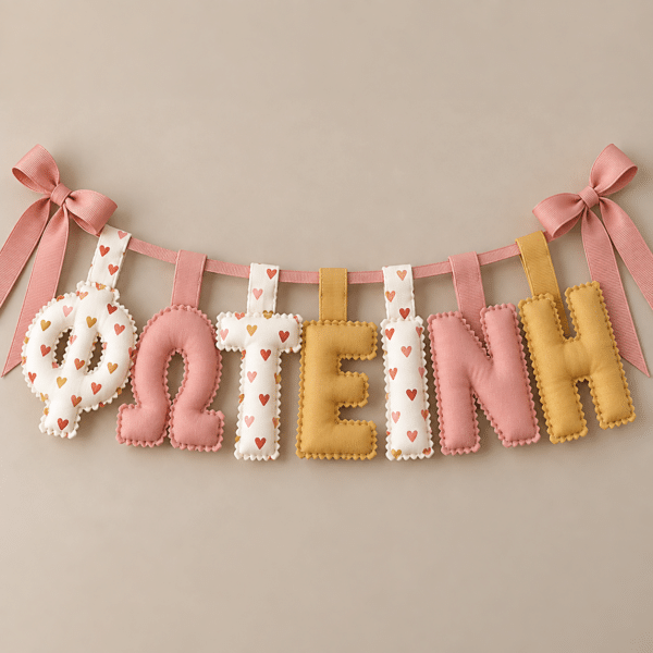 Χειροποίητο Προσωποποιημένο Name Banner Sweet hearts