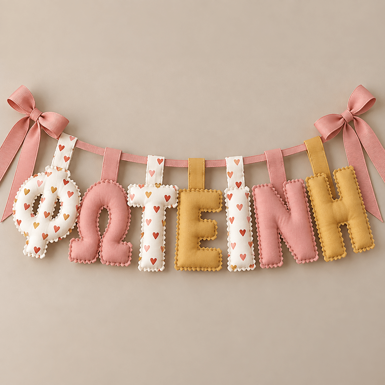 Χειροποίητο Προσωποποιημένο Name Banner Sweet hearts Χειροποίητο Προσωποποιημένο Name Banner Sweet hearts