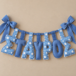 Χειροποίητο Προσωποποιημένο Name Banner Blue stars