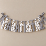 Χειροποίητο Προσωποποιημένο Name Banner Grey stars