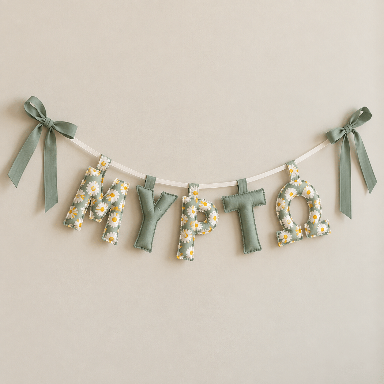 Χειροποίητο Προσωποποιημένο Name Banner daisy green Χειροποίητο Προσωποποιημένο Name Banner daisy green