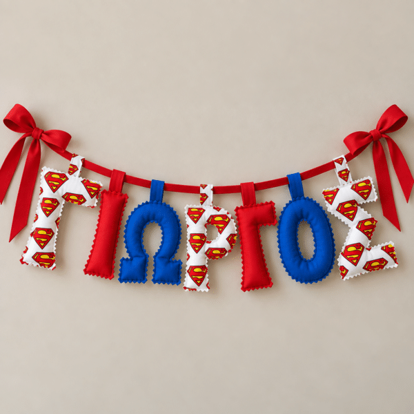 Χειροποίητο Προσωποποιημένο Name Banner Super man