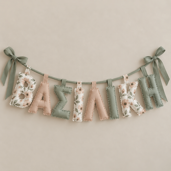 Χειροποίητο Προσωποποιημένο Name Banner Vintage bloom